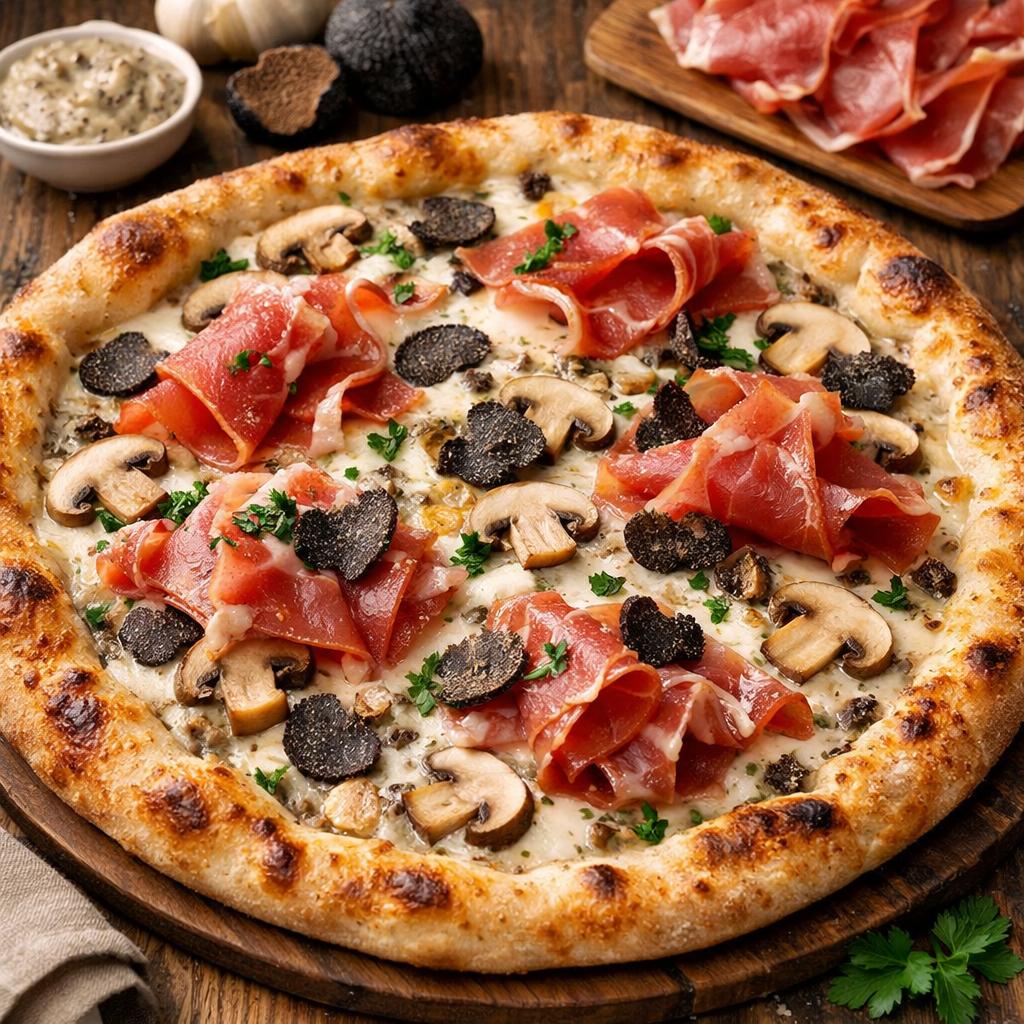 la tartufo Pizza du mois de janvier la tartufo